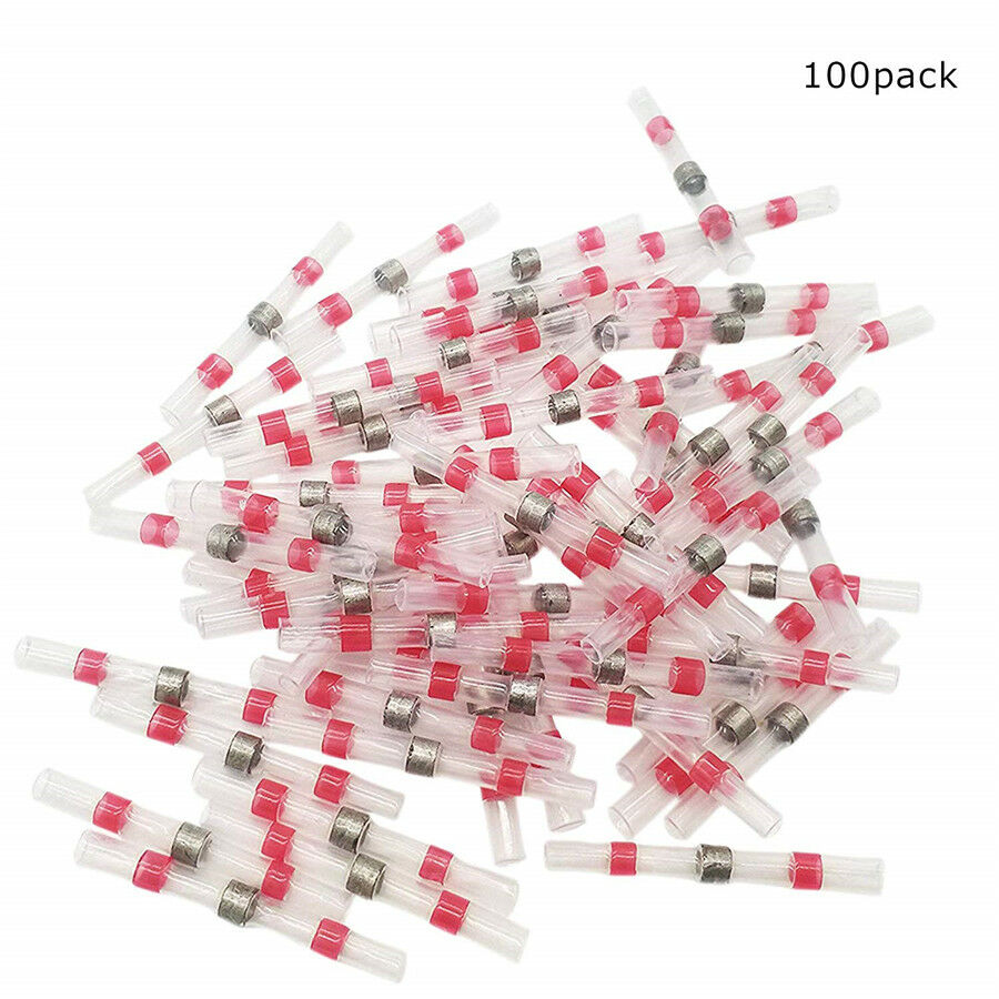 100X 22-18AWG Solder Sleeve Heat Shrink Tube Wire Terminal Connectors Waterproof