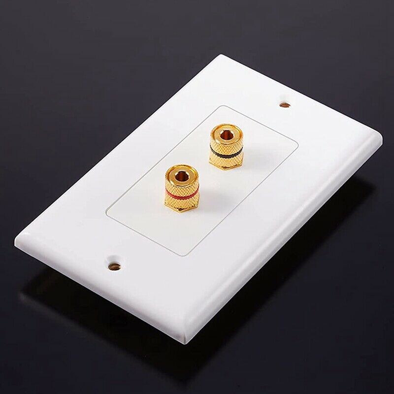 2 Pack Single Gang 1.0 Speaker Wire Wall Plate (Banana Plug Wall Plate) for 1.Z8