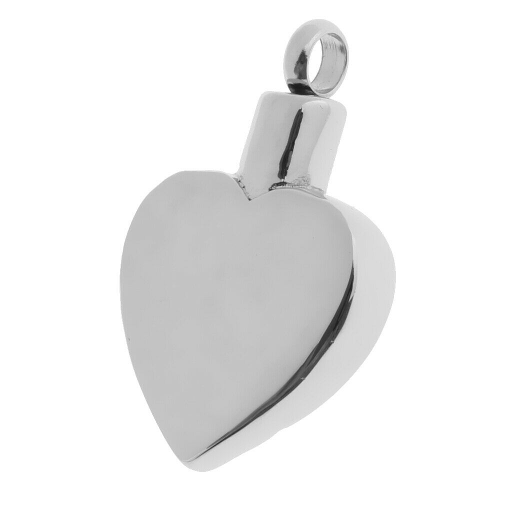 Heart with Clear Crystal Paw Print Pendant Pet Ashes Urn Memorial Jewelry