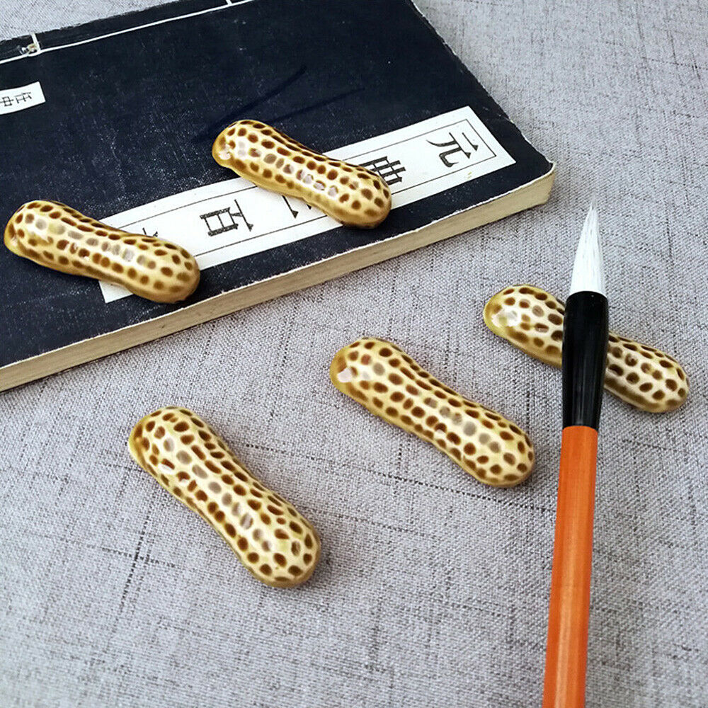 2x Ceramic Peanut Chopstick Rest Rack Household Tableware Pen Holder Tabel Decor