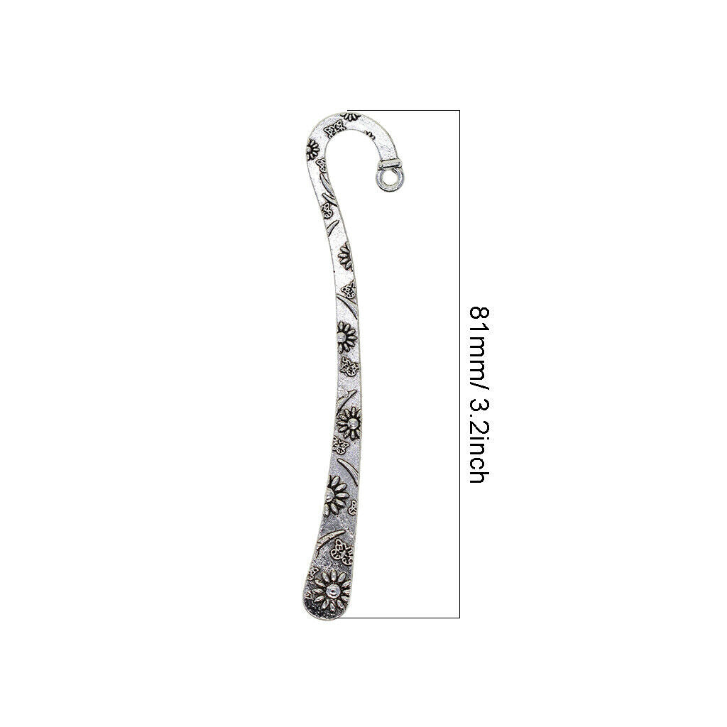 20x Tibetan Tone Metal Bookmarks Label Stationery Beading Hook Book Marker