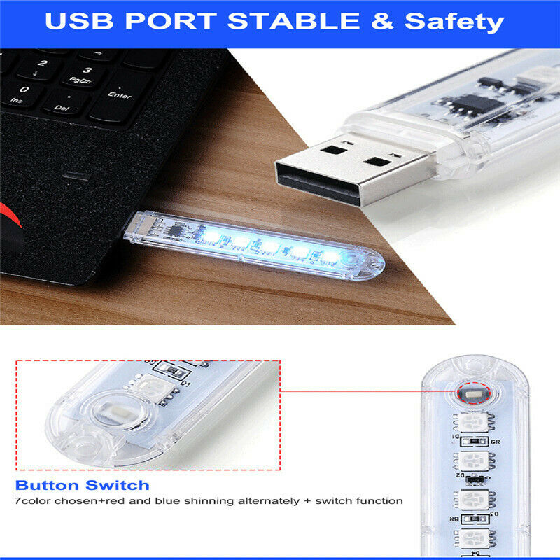 1PC Mini USB 5LED Book Lights Night Light Portable Power Reading La.l8