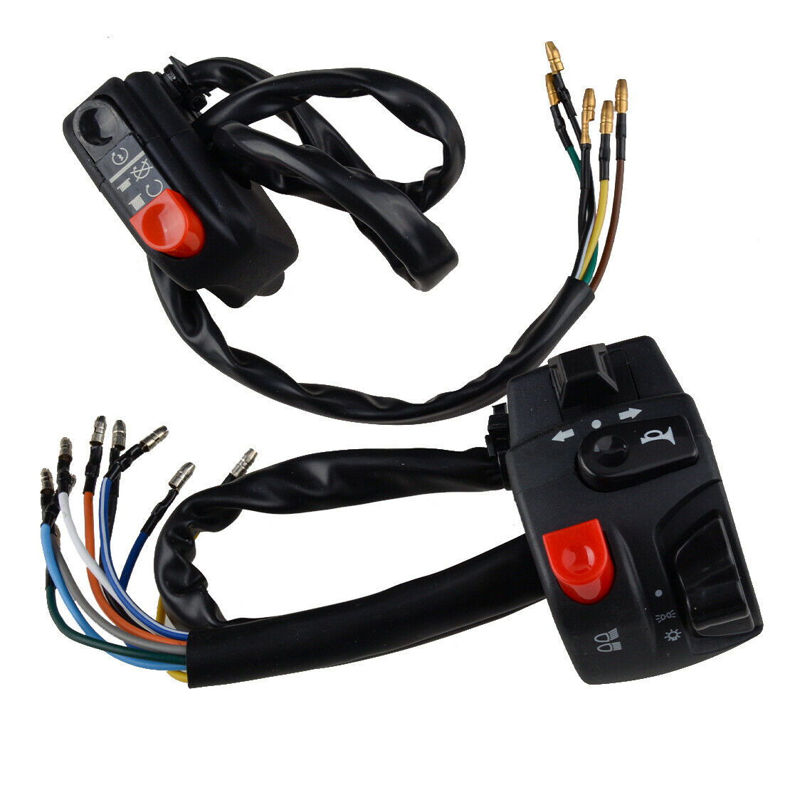 Motorcycle Handlebar Engine Ignition Lamp Control Switch Set Universal DC