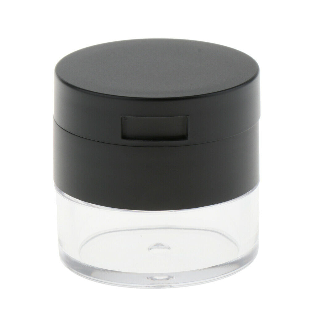 2x Empty Makeup Powder Case Travel Plastic Cosmetic Jar w/ Sifter&Mirror