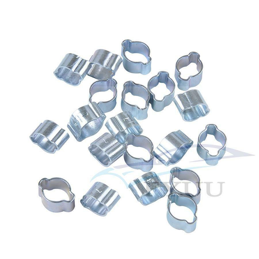 100X Double Ear Hose Clips Water Fuel Air Clamps 5-31MM Zinc Plated Box + Pliers