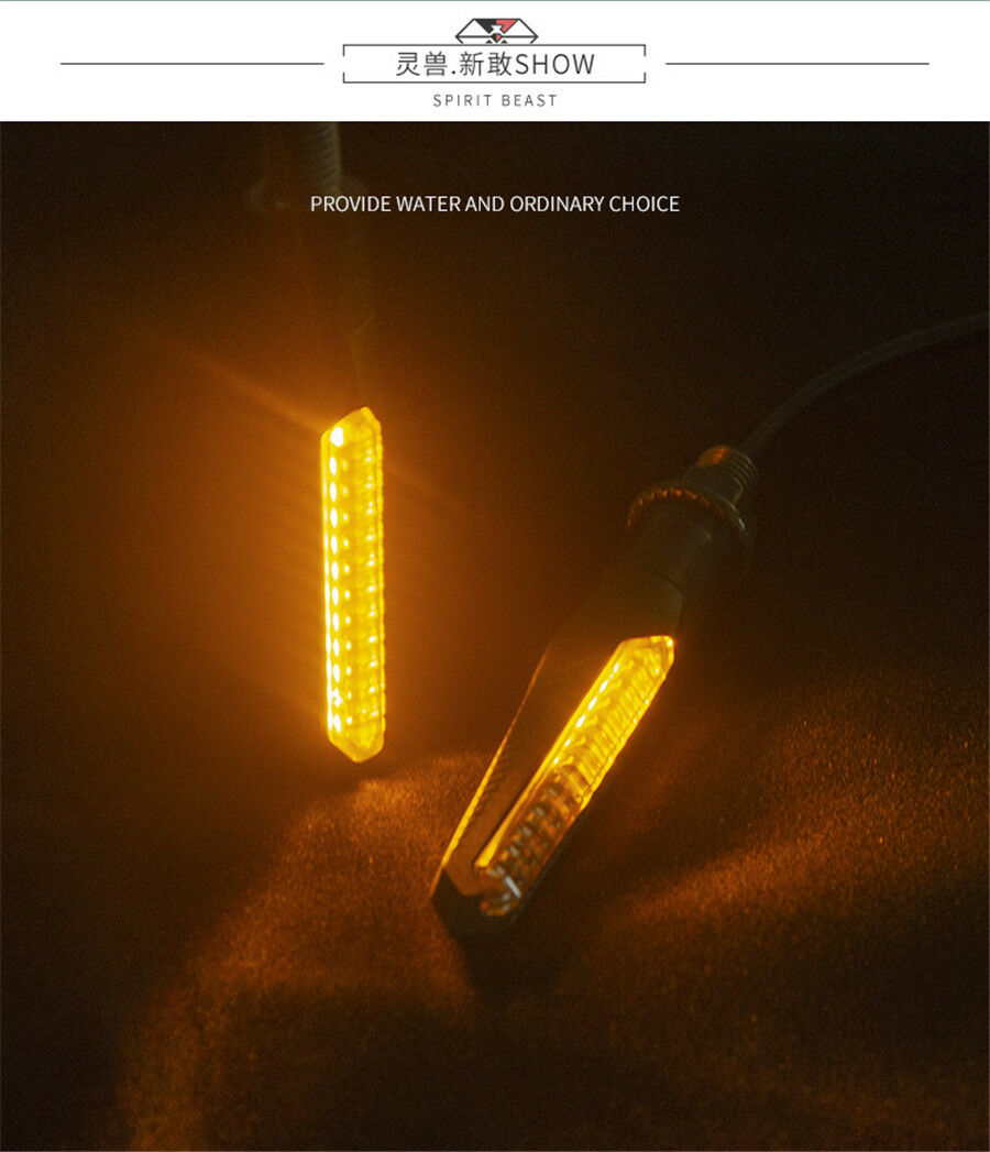 DC 12V Universal Motorcycle Sequential Flowing LED Turn Signal Indicator Lights