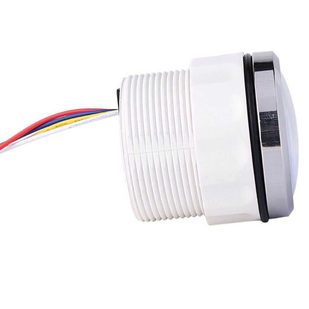 Waterproof Backlight Digital Fuel Level Gauge Meter for Marine Yacht (White)