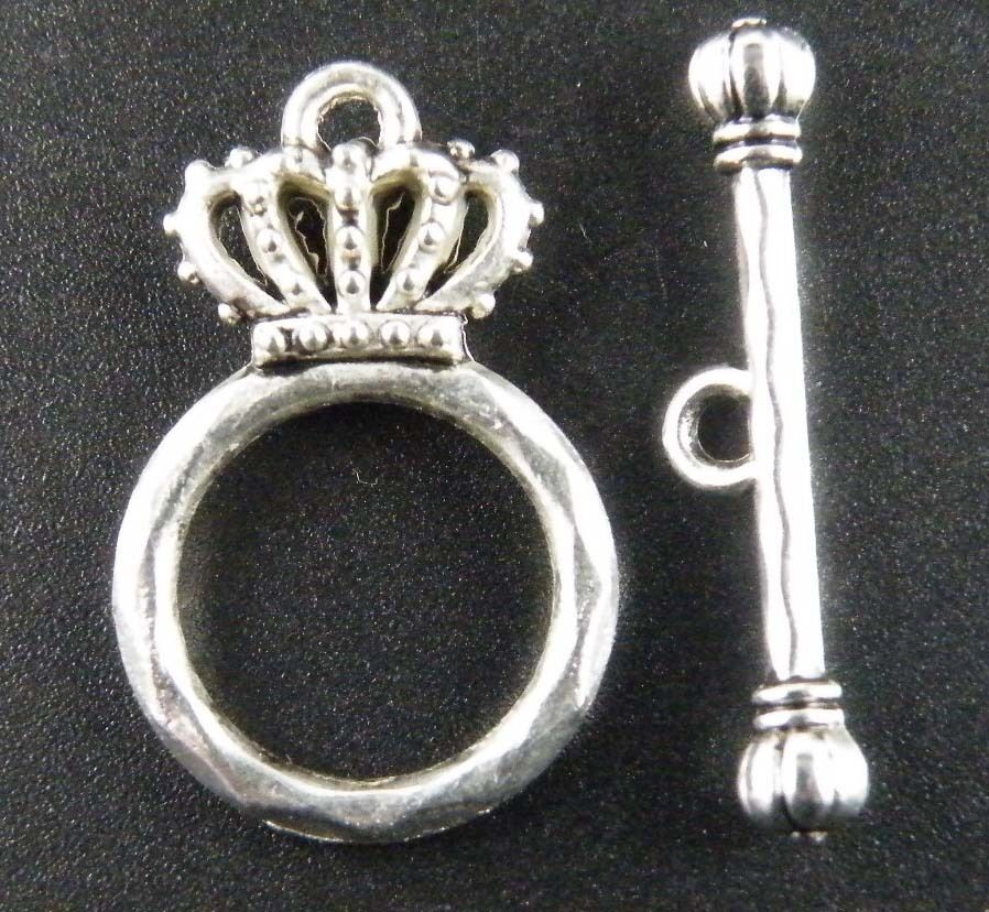 35sets Tibetan Silve Crown Toggle Clasps 24x15mm zn44570