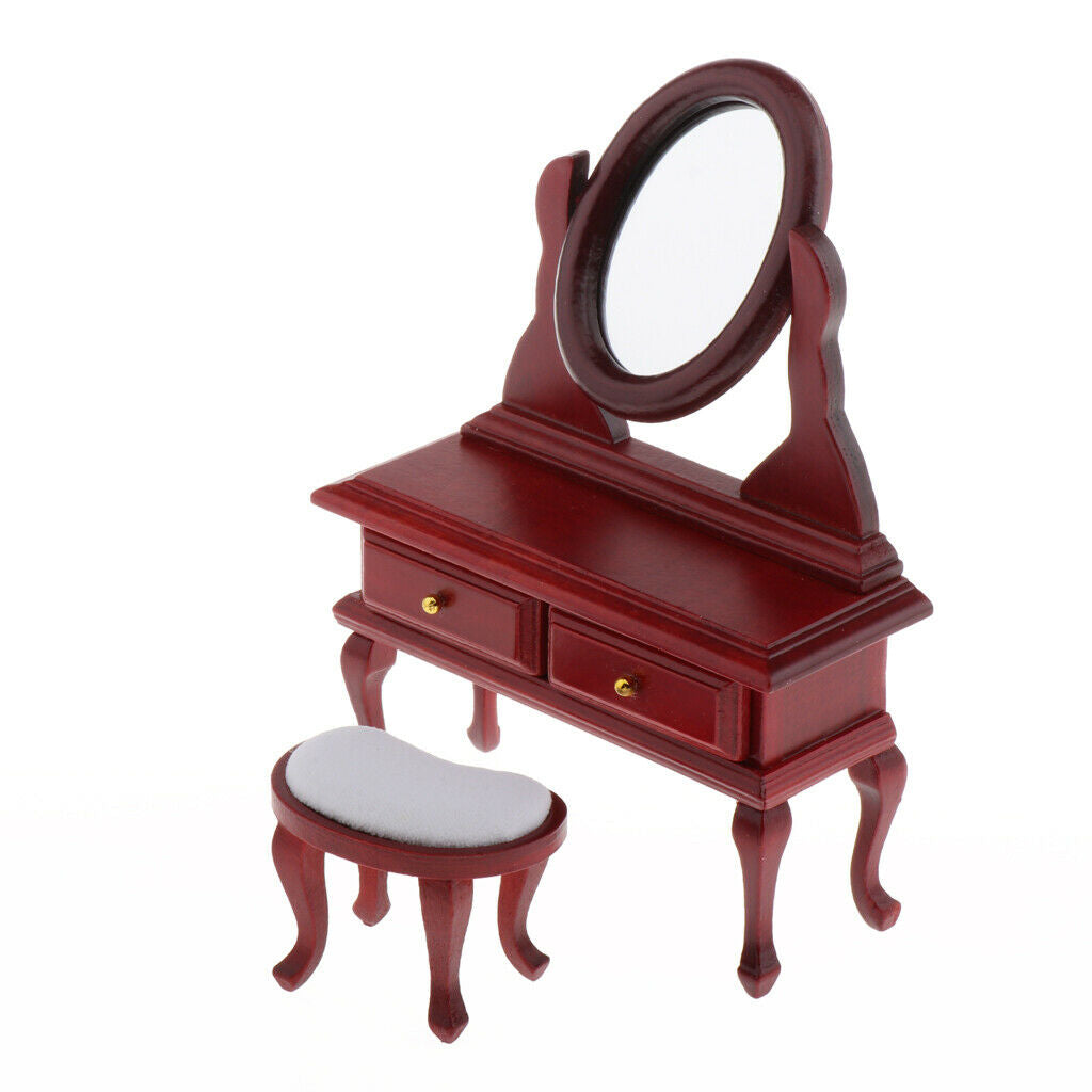 Pack of 3 1:12 Scale Miniatures Bedroom Furniture Double Bed Dresser Closet