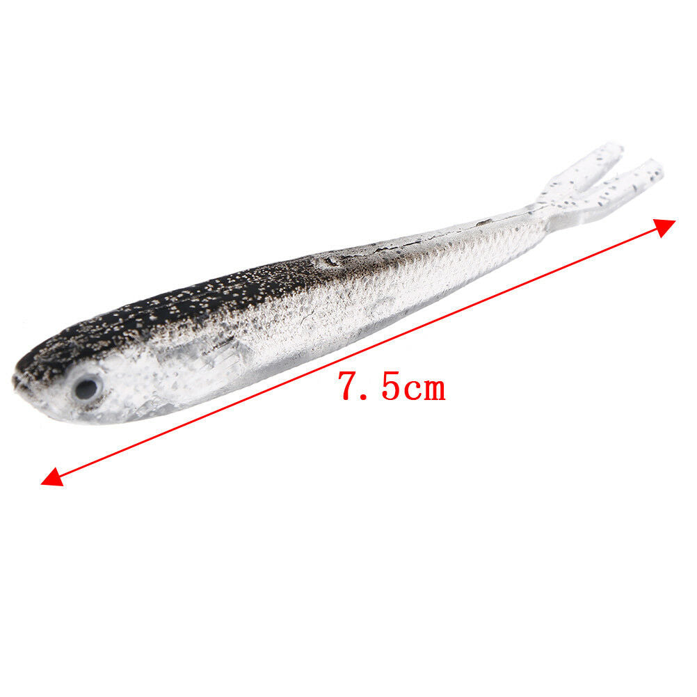 10Pcs 80Mm Soft Fishing Lure Tiddler Swimbait Artificial Bait Tackle Minn.l8