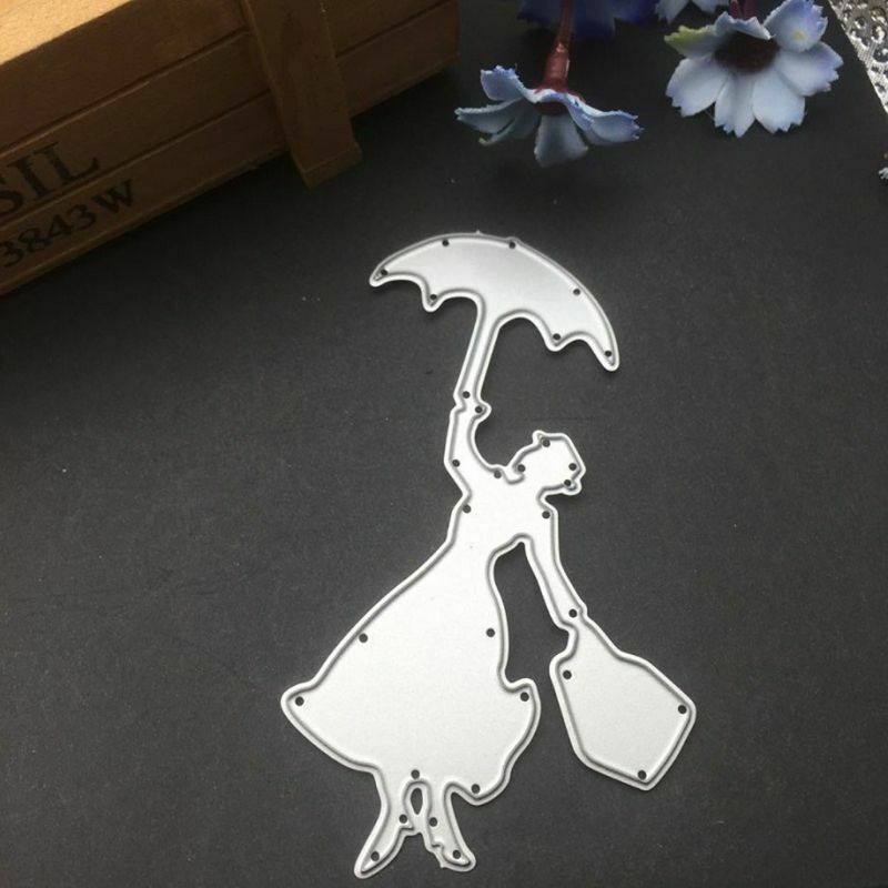 Umbrella Girl Cutting Dies Stencil DIY Scrapbooking Album Paper Card Craft Decor