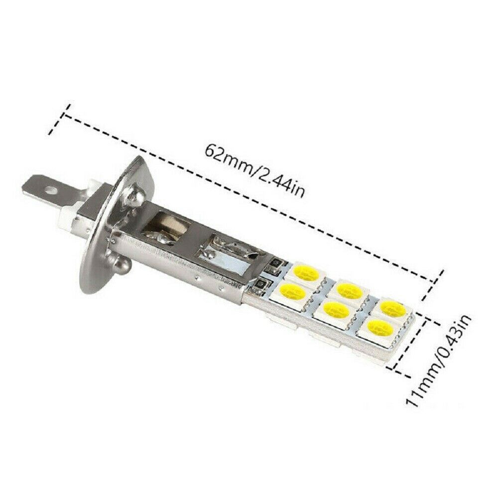 4pack H1 White 6000K 55W 12 SMD-5050 LED Headlight Bulbs Kit Driving Light Bulbs