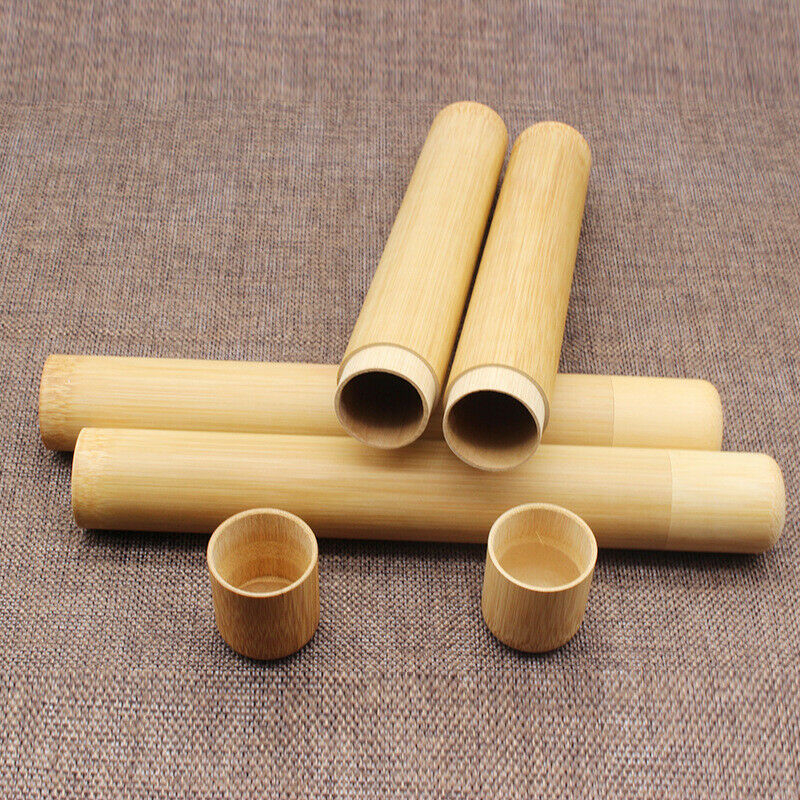 Wood Toothbrush Tube Storage Box Container Travel Case Organizer Home Accessory
