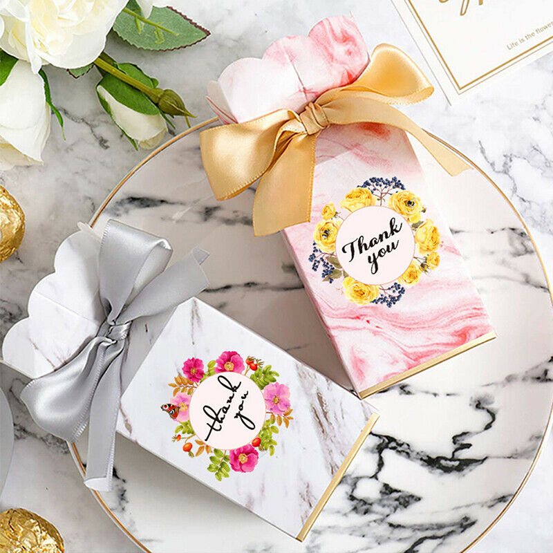 New 500pcs Round Floral Thank You Label Stickers Wedding Party Gift Packa.l8
