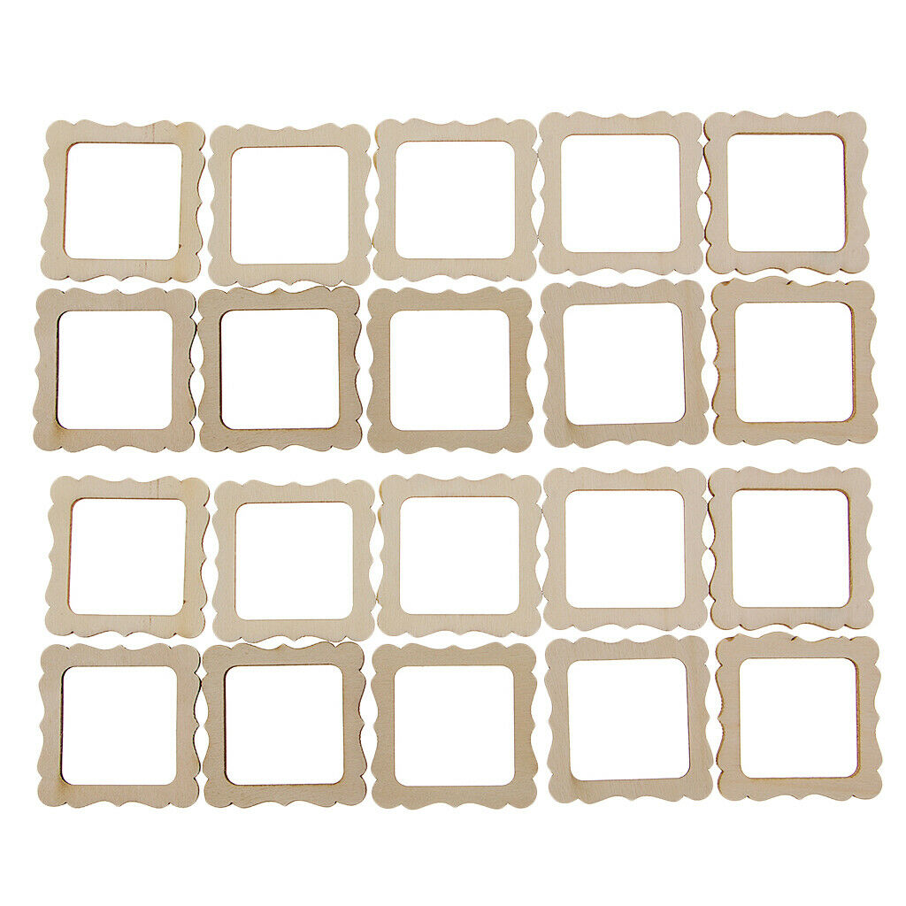 20x Wooden Photo Frame Shapes Craft DIY Embellishment Kids Handmade Toys