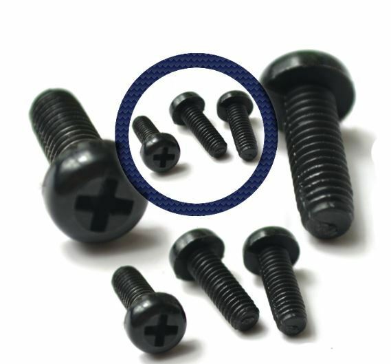 M3x6mm Black Plastic Nylon Cross Round Pan Phillips Head Screw Bolt