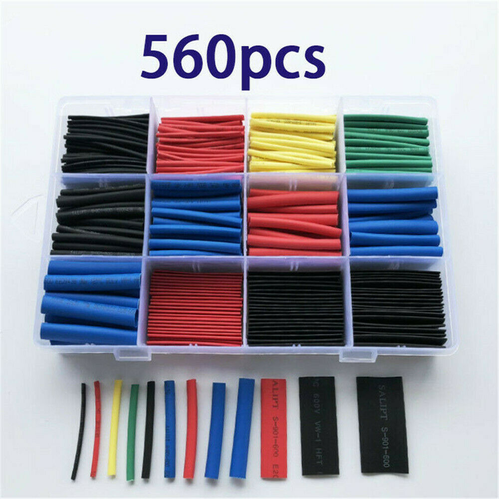560x HEAT SHRINK Tubing Insulation Shrinkable Tube 2:1 Wire Cable Sleeve W/ Box