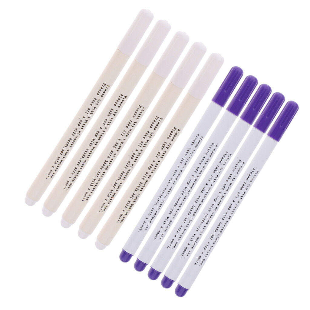 10Pcs Water Erasable Marking Pens Cross Stitch Craft Tool For Fabric Textile