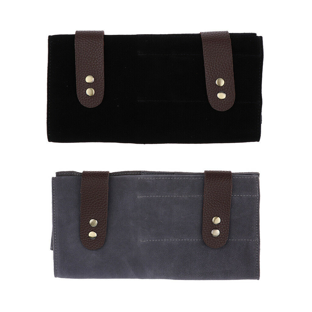Durable Leather Haircutting Scissors Pouch Rolled Bag for Hairdresser Barber