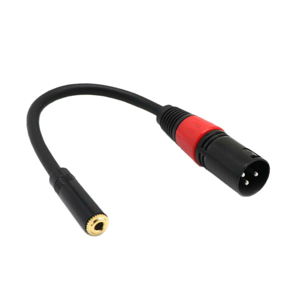 3.5mm (TRS) Mini-  Female Microphone Adapter to 3-pin XLR Male Connector for