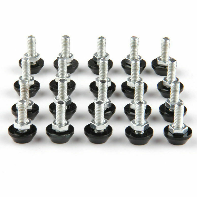 6mm x 25mm Metallic Polished License Plate Frame Screws Bolts Black Car 20PCS