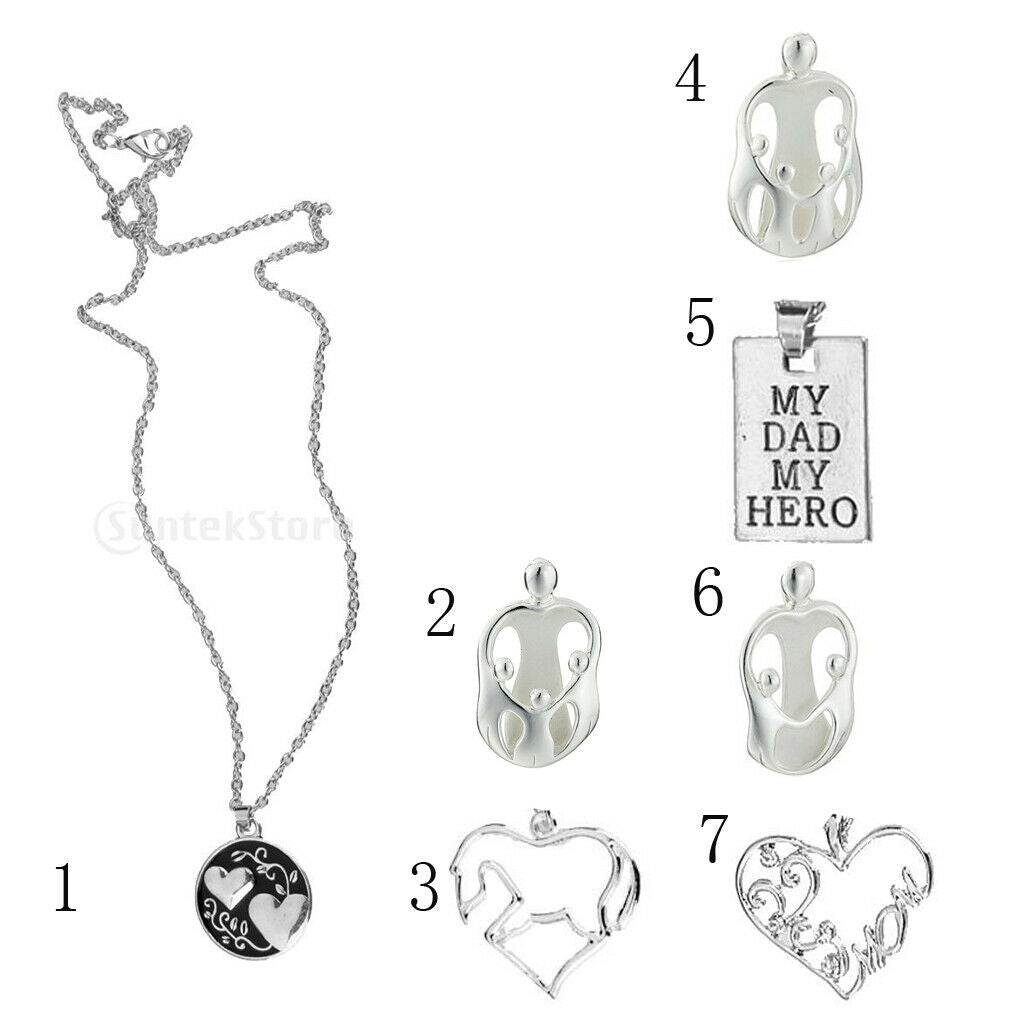 Fashion Charm Leaves Double Heart Round Pendant Chain Necklace Jewelry