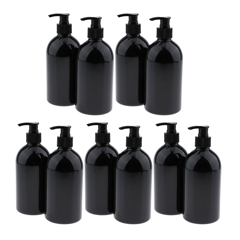 10 Pieces Empty Shampoo Pump Bottles Refillable Lotion Body Wash Dispenser 500ml
