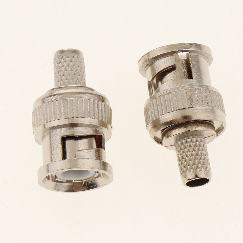 10-Pack Professional RG59 BNC Male Crimp-On Connector for Coaxial Cable