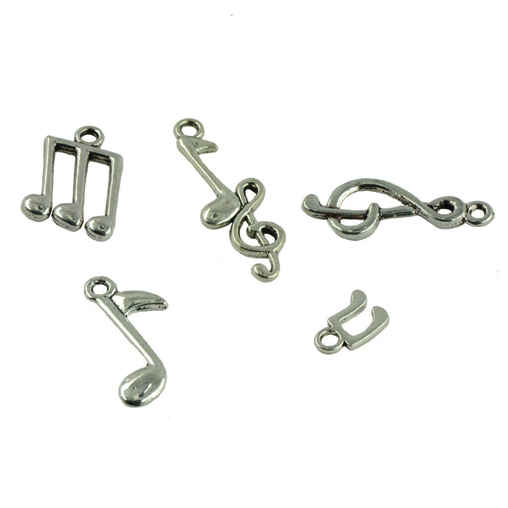 80pcs Charms Music Note Symbol Pendants for Necklace Bracelet Jewelry Crafts