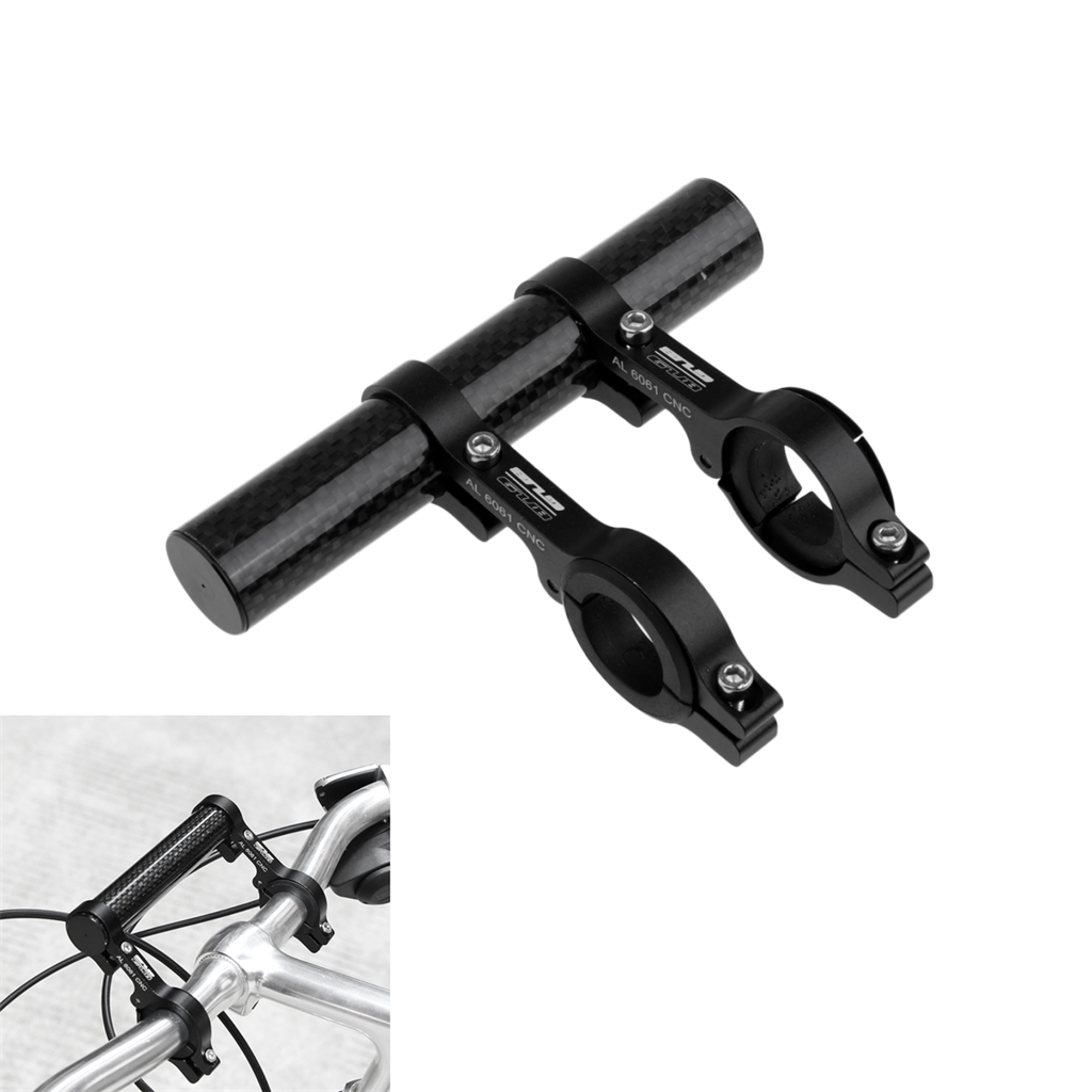 Carbon Fiber Bike Handlebar Extender Light Phone Bracket Holder Components