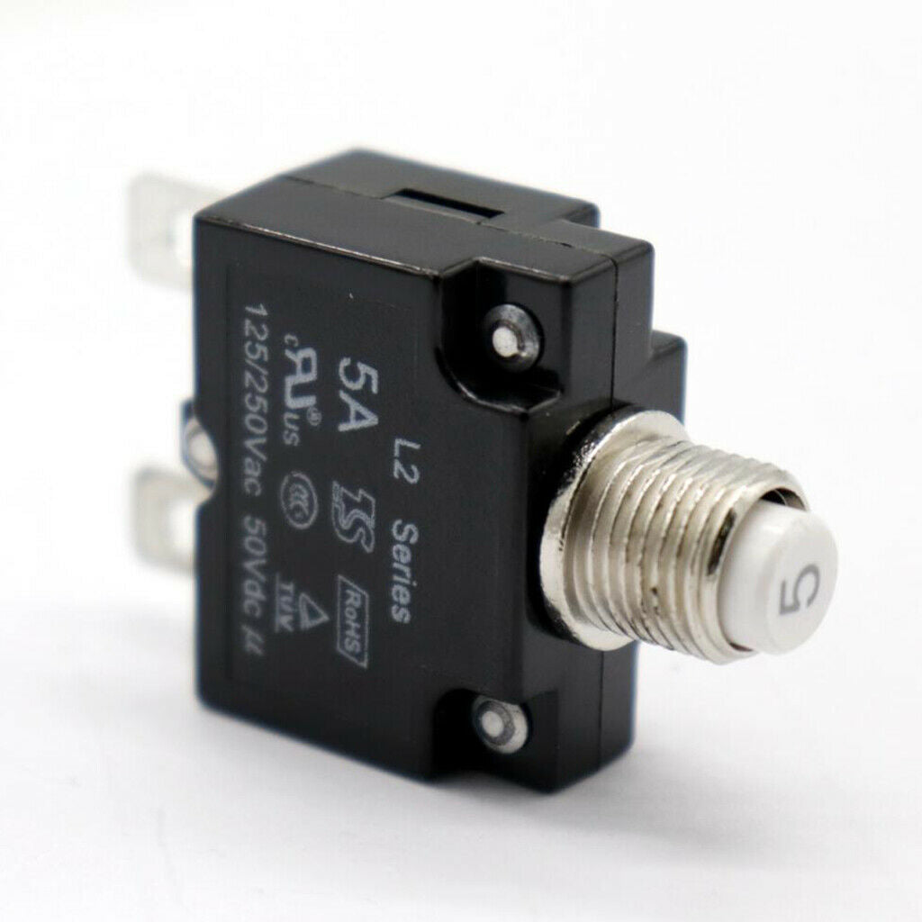 5pcs 125/250V AC 50V DC Circuit Breaker Manual Overload Protector Switch