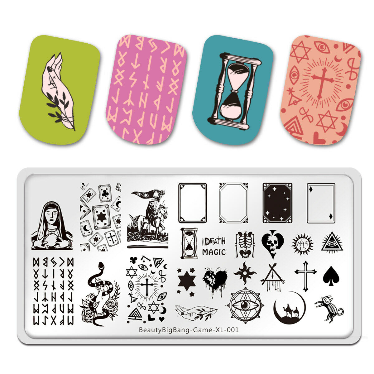 BeautyBigBang Stainless Steel Tarot Magic Nail Art Plate Nail Stamping Plates HN