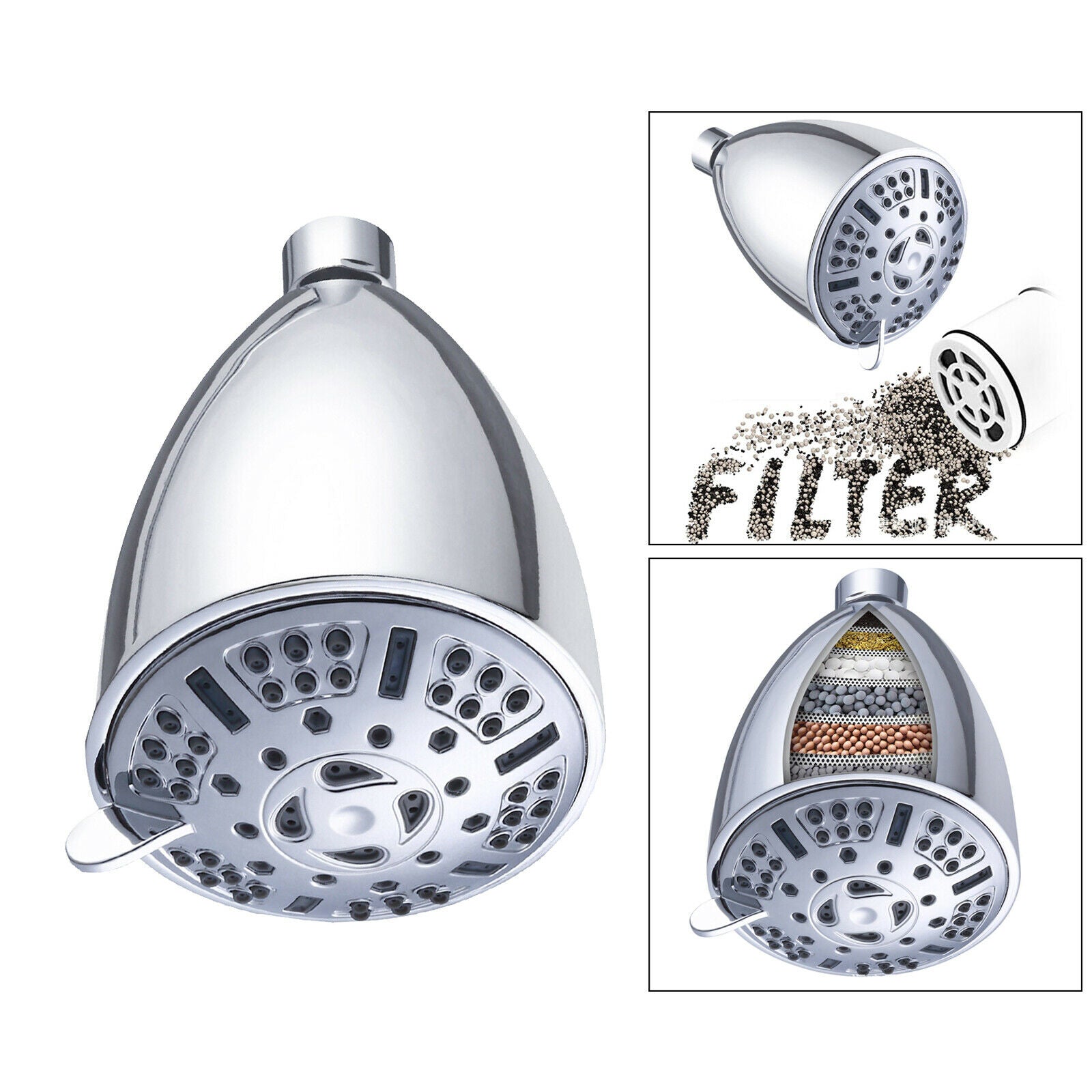 High Output Filtered Shower Head Water Showerheads High-Pressure Accessory