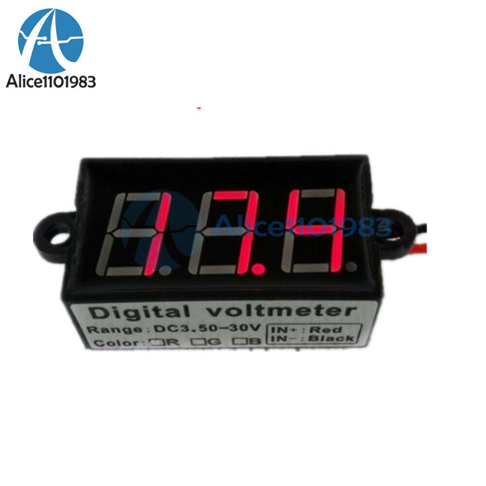 0.56" DC 3.5-30V 3-Bit Digital Voltmeter Voltage Test Module Waterproof Red LED