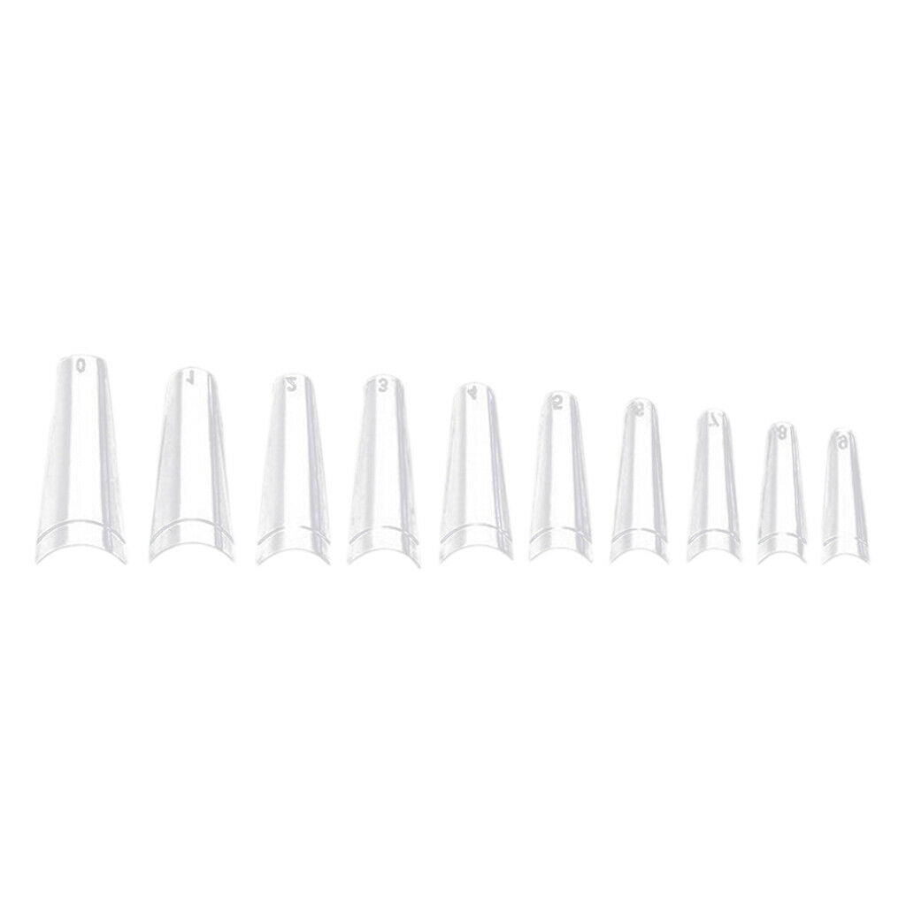 1000Pcs C Curve False Nails Half Cover Press on Nail Tips DIY 10 Sizes