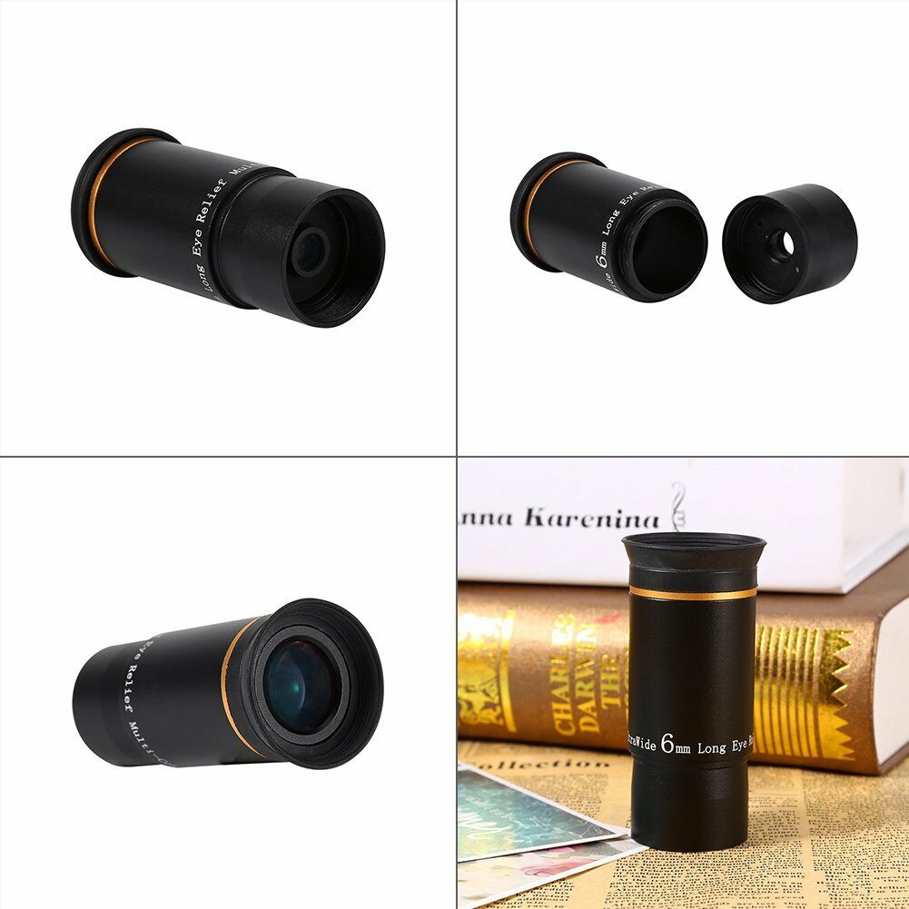 Newest 1.25" Ultra Wide Angle Eyepiece Lens 6MM 66-Deg Multicoated for Telescope