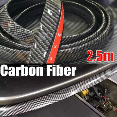 Universal Carbon Fiber Front Bumper Lip Splitter Chin Spoiler Body Kit Trim