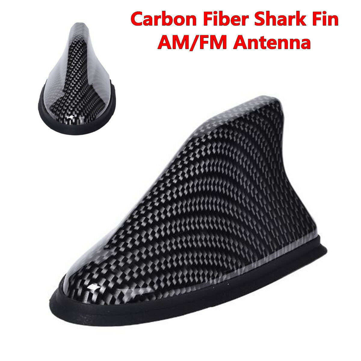Auto Car Roof Antenna Shark Fin Aerials AM/FM Signal Radio Aerial Carbon Fiber
