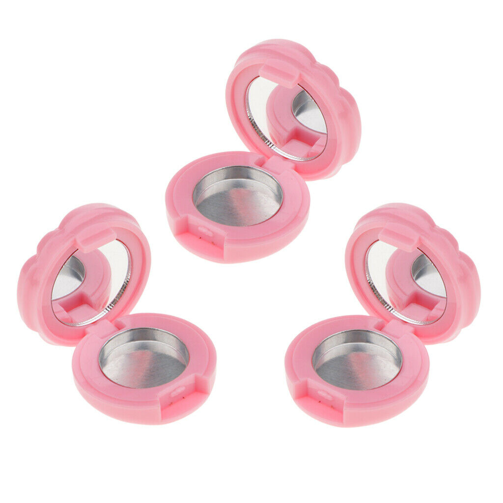 3PCS Empty Makeup Palette Powder Eyeshadow Blush Lip Gloss DIY Case Pink