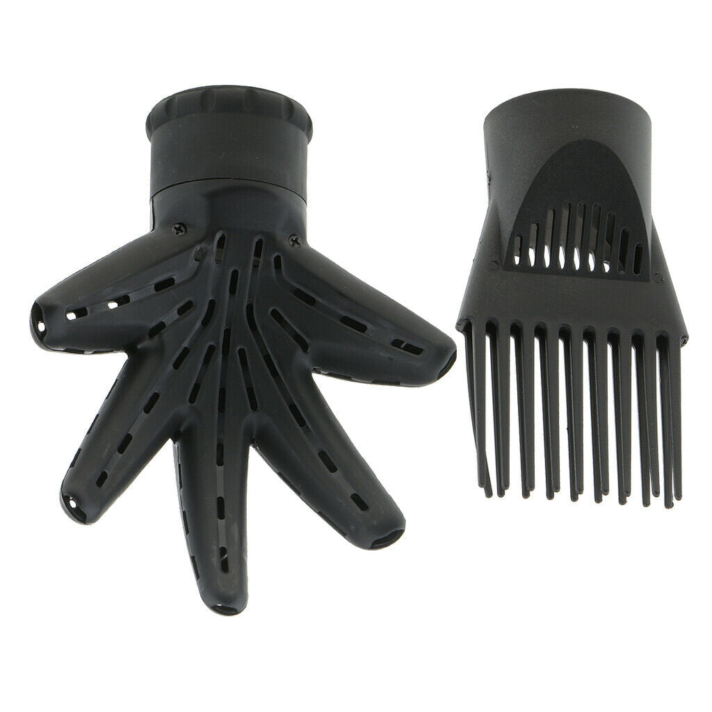 2 Pieces Pro Salon Hair Dryer Diffuser Wind Blow Cover Comb Attachment