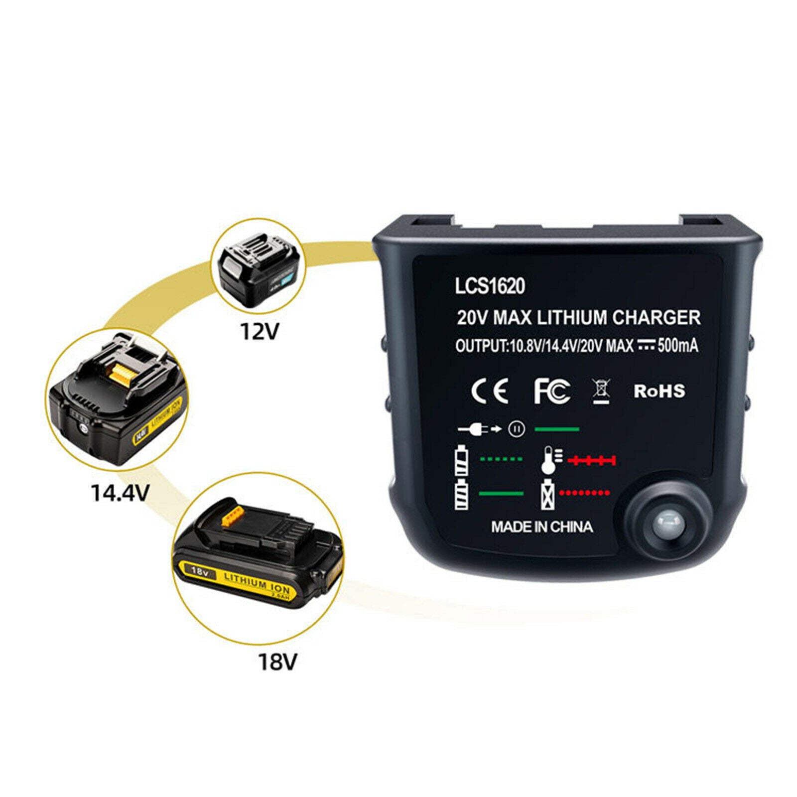 LCS1620 20V Max Lithium Battery Charger for LBXR20 LBX4020 LBXR20BT US Plug