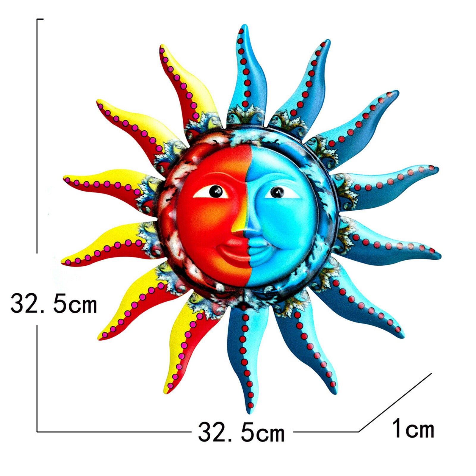 Sun Shaped Wall Decor Garden Office Bedroom Hanging Wall Sculpture Ornament