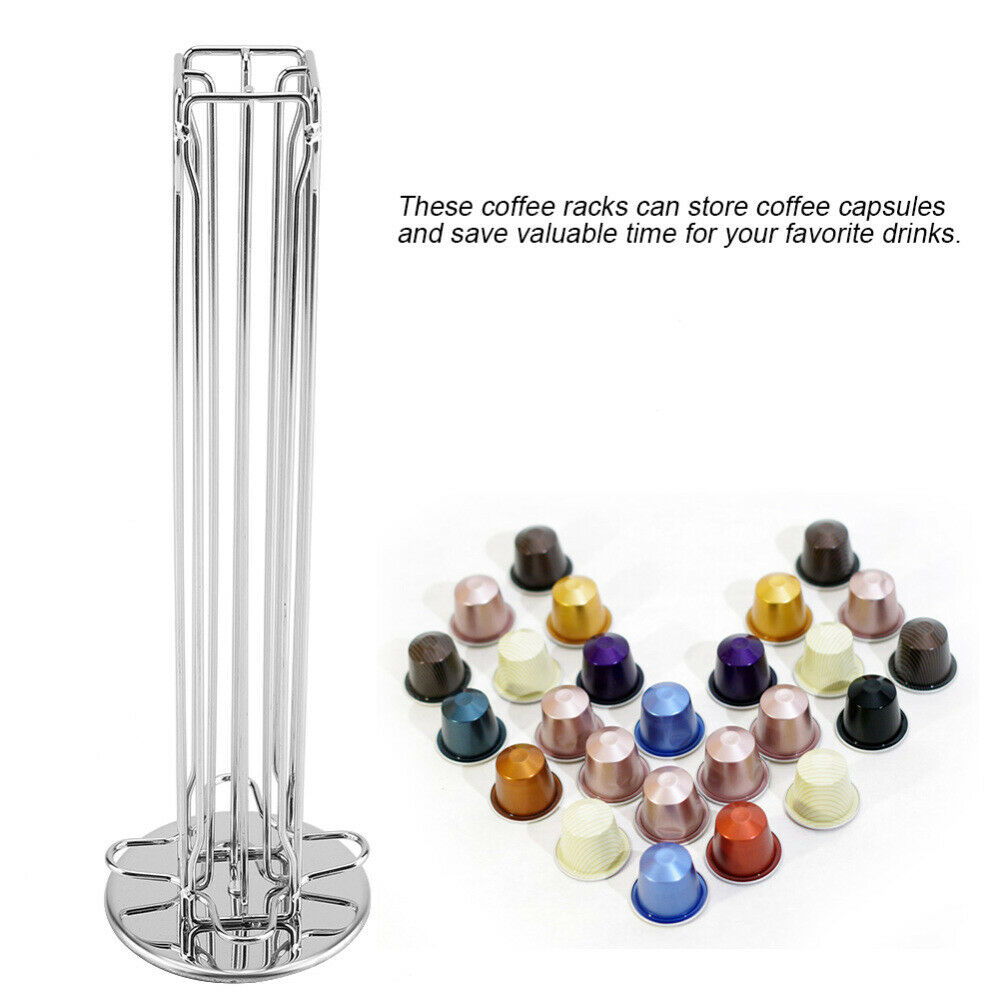 Coffee Cup Capsule Holder 40 Pods Stand Rack Iron Tower Dispenser