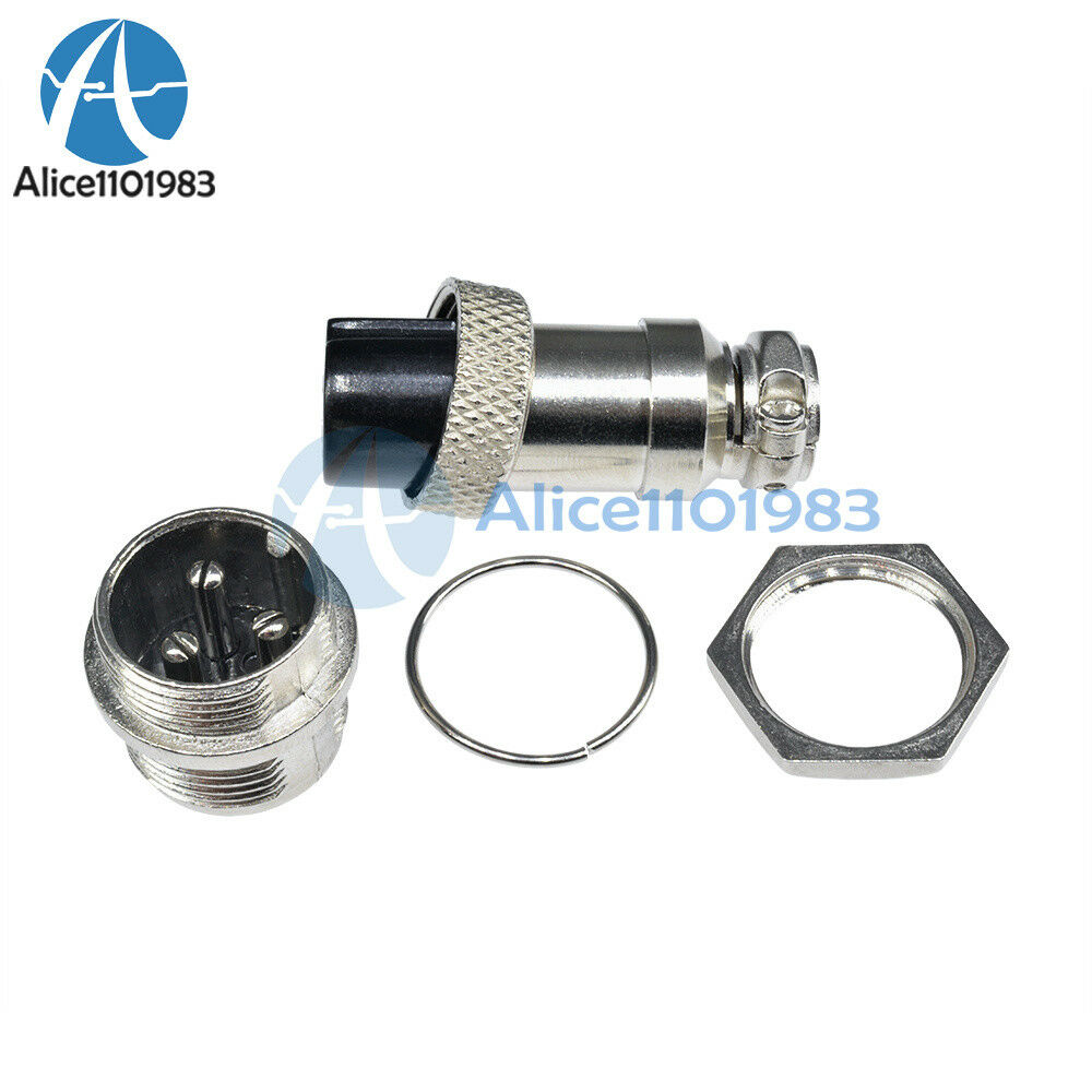 1Pair Aviation Plug 16mm GX16-3 3 Pin Male Female Panel Metal Wire Connector