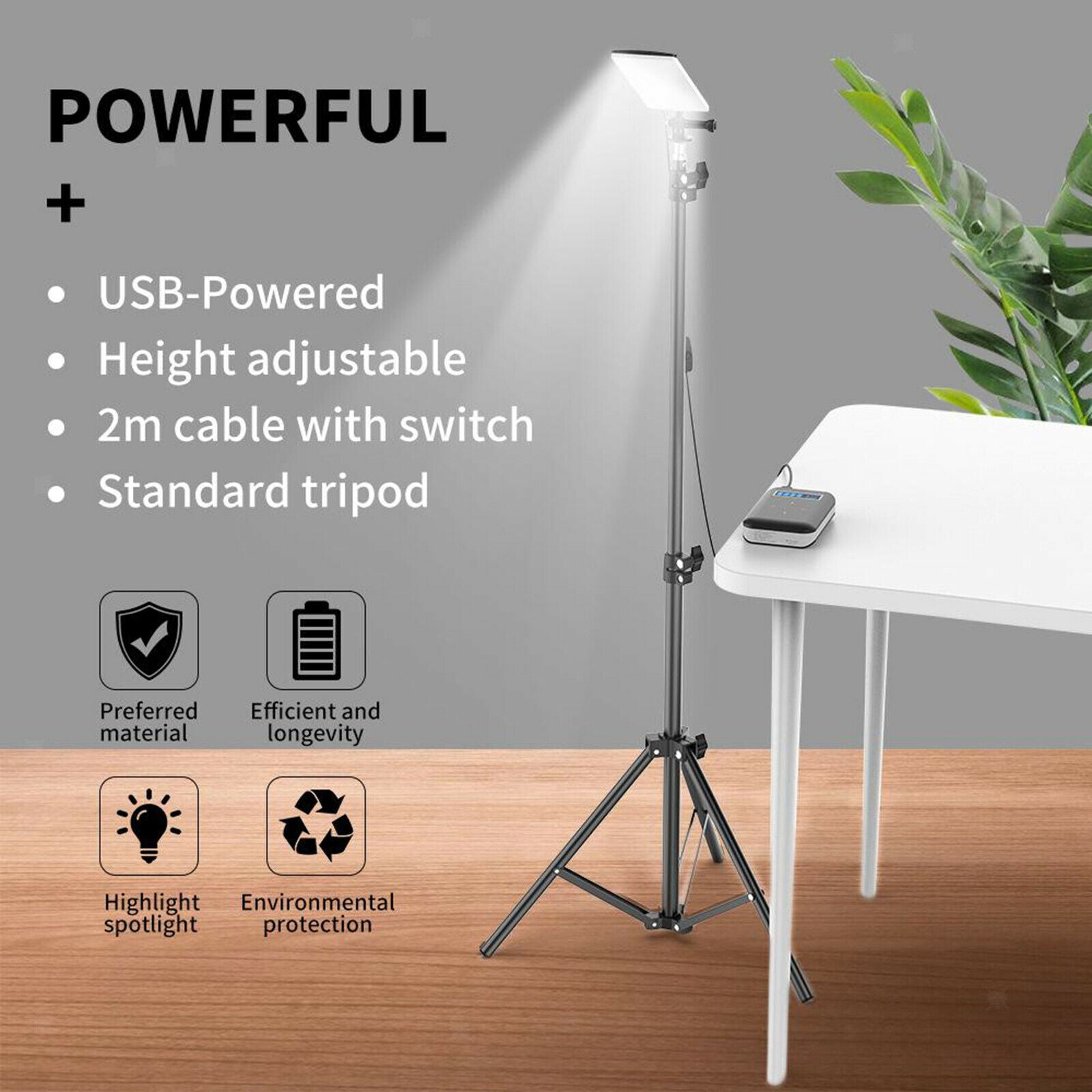 LED Flood Light Tripod Camping Work Emergency Lamp Outdoor Hiking Lantern