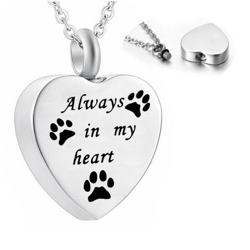 Heart Urn Necklace for Ashes - Pet Cremation Jewelry Keepsake Memorial Pe.l8