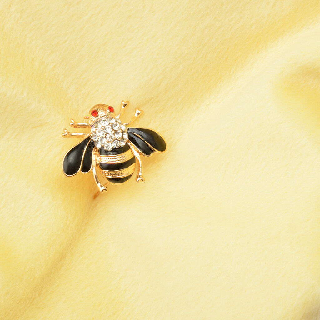 4 Pieces Rhinestone Crystal Insect Animal Honeybee Brooch Pin Broach