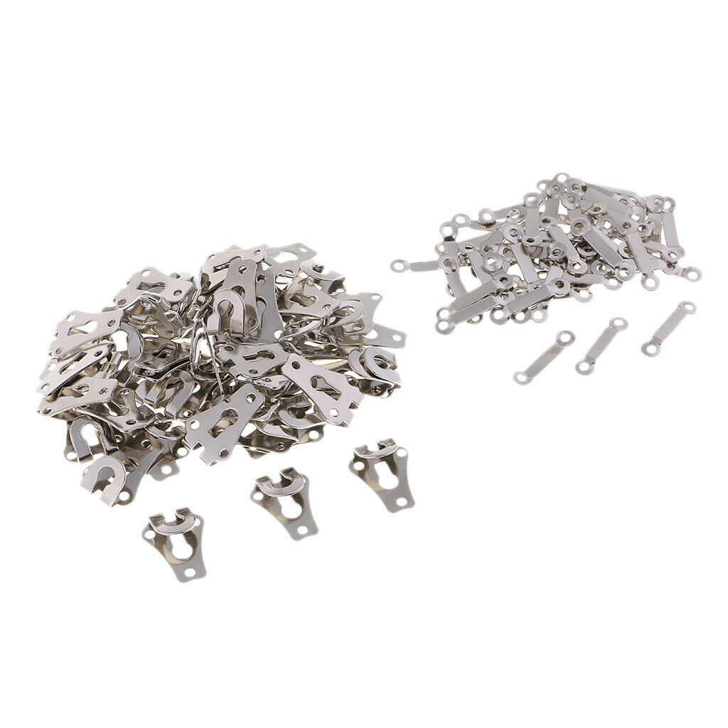 50 Sets Trouser Hook and Eye metal Bar, Skirt Tunic Fasteners Sew on 20x14mm