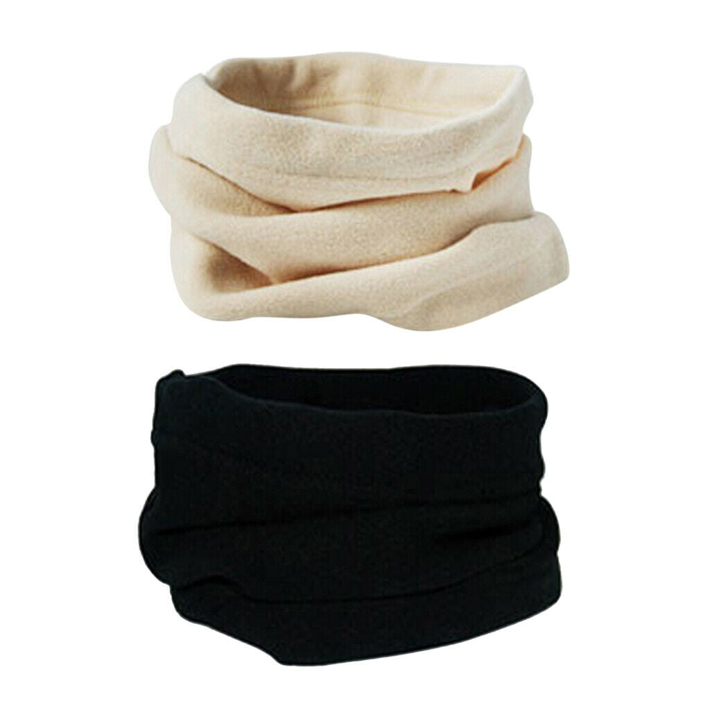2pcs Mens Womens Polar Fleece Thermal Neck Warmers, Sports Cycling Winter Snood