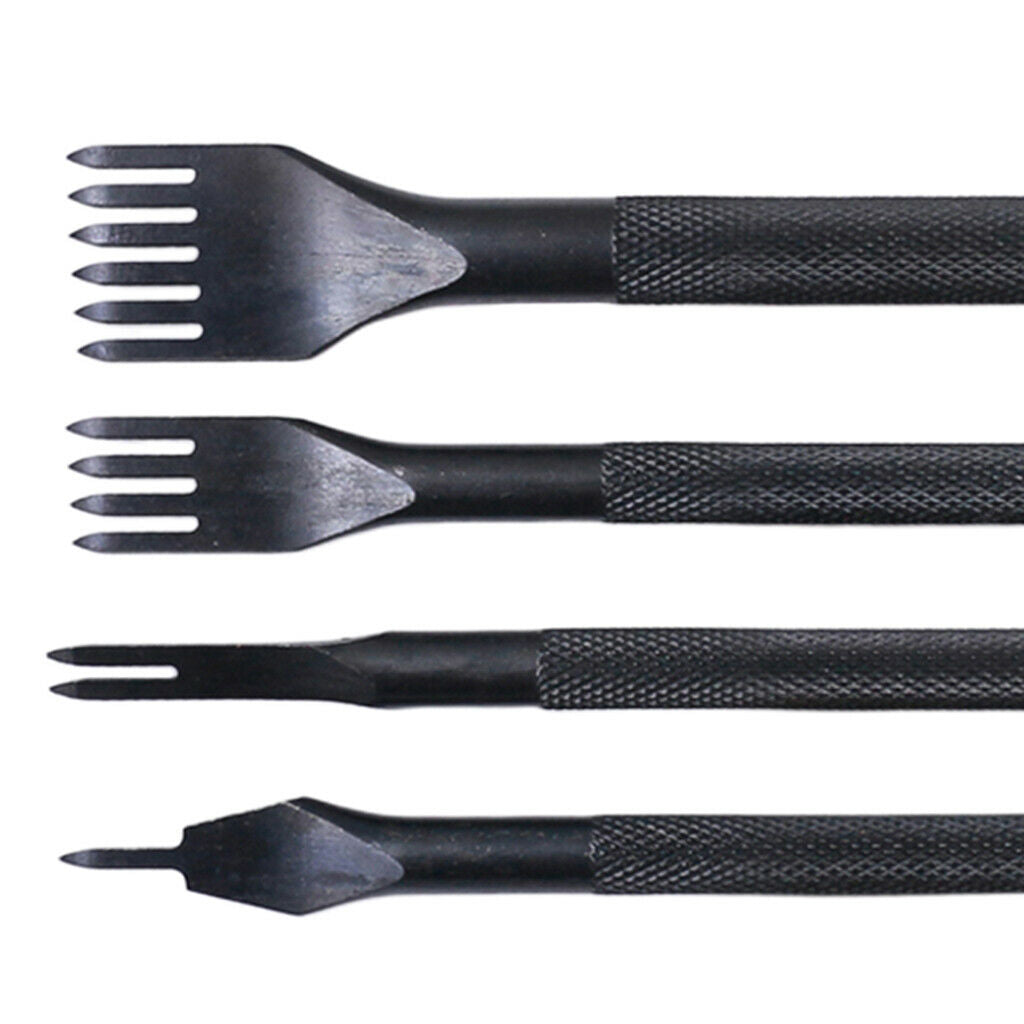 4pcs 3mm Pricking Leather Punching Stitching Punch Tool Set 1+2+4+6 Prong